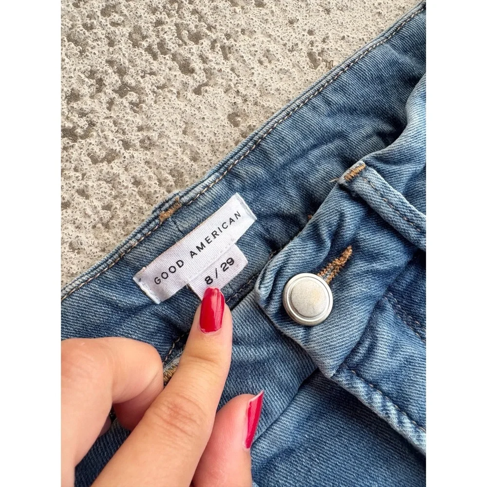 Good American High Rise Distressed Jeans - Picture 2 of 3